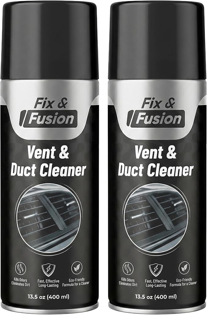 FIX & FUSION A/C Vent and Duct Cleaner (13.5 oz)| Foaming Spray for Car Air Conditioner | Freshens & Cleans Dust Build-Up | Fast, No-Rinse Formula | Automotive HVAC Refresher & Detailer (2 Pack)