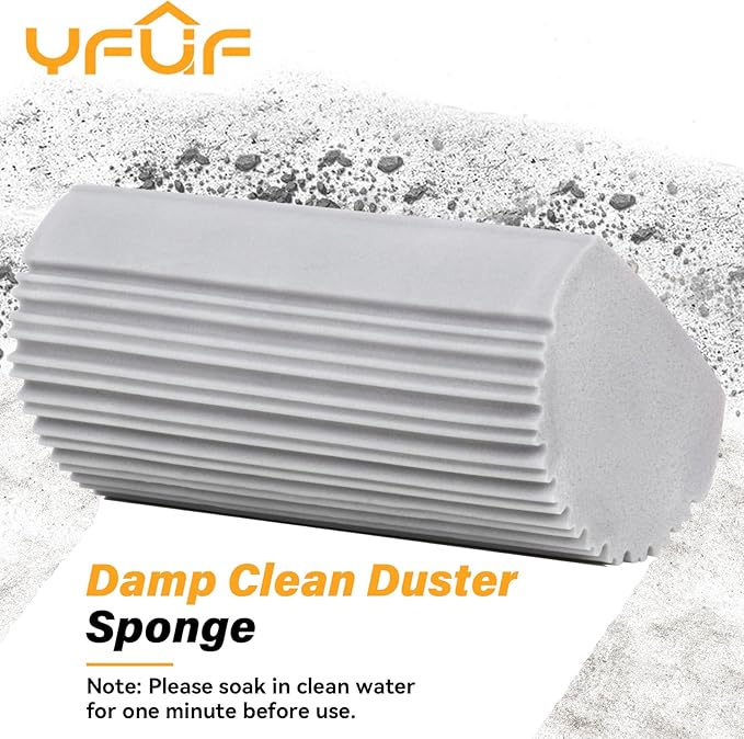 4 Pack Damp Clean Duster Sponge, Magic Sponge Eraser for Household Cleaning, Reusable Dusters Cleaning Supplies for Housekeeping, Dish, Blinds, Glass, Baseboards,Window Track Grooves and Faucets