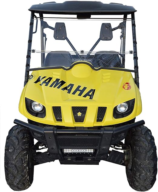 Clearly Tough's Full Folding Windshield | Fits the Yamaha Rhino | Scratch Resistant | Extremely Versatile | Premium Lexa