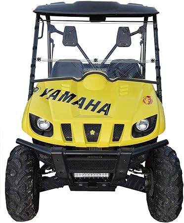 Clearly Tough's Full Folding Windshield | Fits the Yamaha Rhino | Scratch Resistant | Extremely Versatile | Premium Lexa