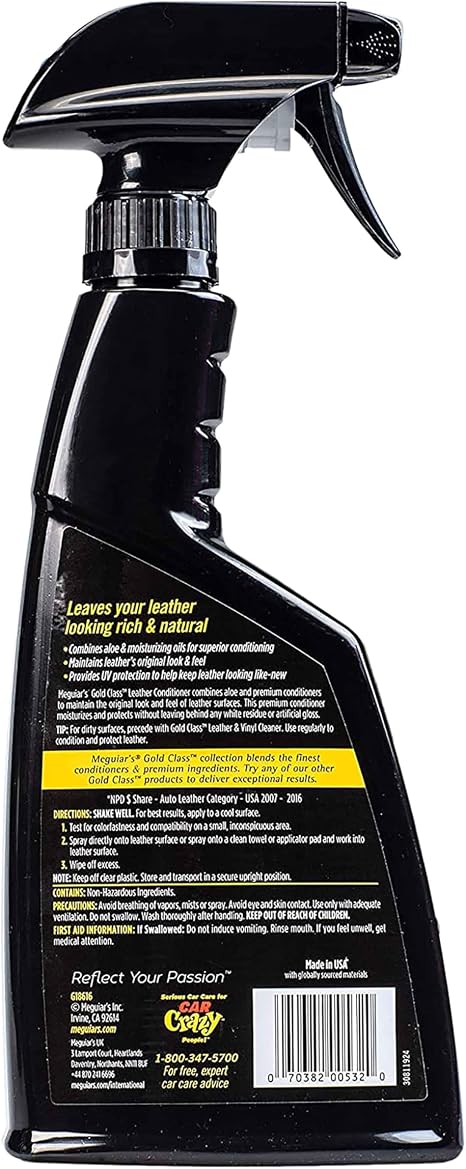 Meguiar's Gold Class Leather Conditioner Spray, 16 Oz