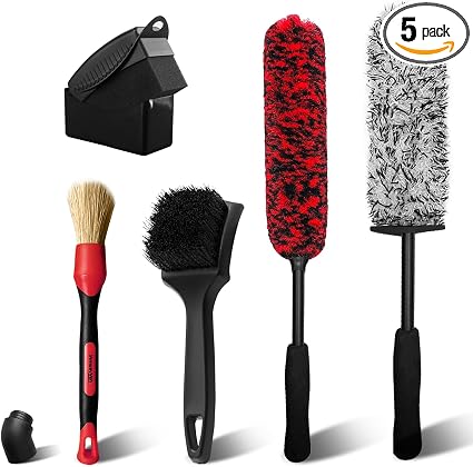 YeewayVeh Wheel Cleaning Kit, 5Pack Bendable Rim Cleaner, Red