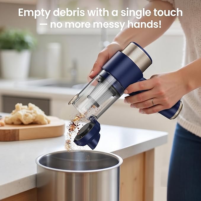 Car Vacuum Handheld Vacuum Cleaner, 15000PA Suction, Mini Vacuums with Air Duster and Blower, Portable Hand Held Vacuum for Car, House, Crumbs, Hair (Blue)