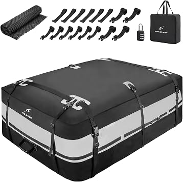 Maelstrom Rooftop Cargo Carrier,Car Roof Bag,21 Cubic Feet Waterproof Roof Rack Cargo Carrier,Tear Resistant Vehicle Car