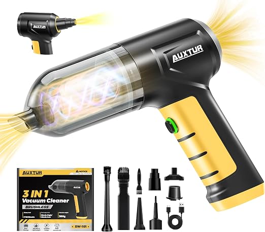 Handheld Car Vacuum Cleaner 3 in 1 High Power|15000PA Brushless Motor|Super Suction Portable Vacuum with Super Endurance