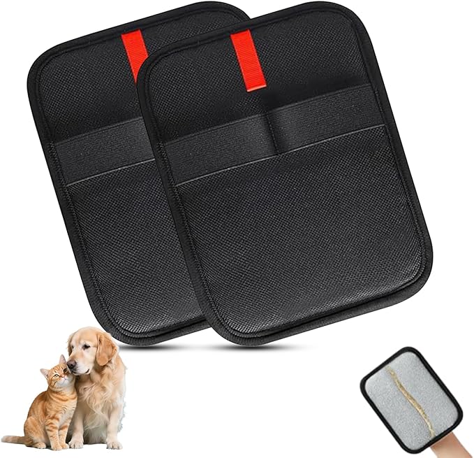 Pet Hair Removal Glove,Reusable Electrostatic Pet Hair Remover Glove,Washable Grooming Tool for Cats, Dogs, Furniture, Car Seats, & Carpets(2 Piece)