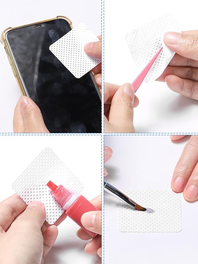 TEOYALL Lint Free Nail Wipes, 800 PCS Non-Woven Fabric Nail Cleaning Pads White Lash Extensions Glue Cleaning Wipes Nail Salon Supplies