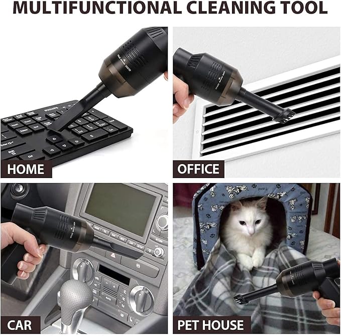 New Cordless Mini Computer Vacuum, Portable Vacuum Cleaner Keyboard Cleaner Kit - Cleaning Dust, Hairs, Crumbs, Scraps, Ash for Laptop, Keyboard, Computer,Car, Pet House, Sewing Machine