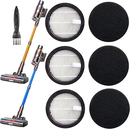 3Pack Acevac11 Hepa Replacement Filters and 3pack Sponge set Compatible with AFNOP Cordless Vacuum Cleaner, Washable and Durable Filters Works with AFNOP Upright Vac.(3.61in*3.61in*0.65in) - Cleanova