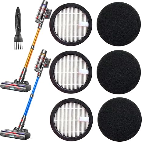 3Pack Acevac11 Hepa Replacement Filters and 3pack Sponge set Compatible with AFNOP Cordless Vacuum Cleaner, Washable and Durable Filters Works with AFNOP Upright Vac.(3.61in*3.61in*0.65in) - Cleanova