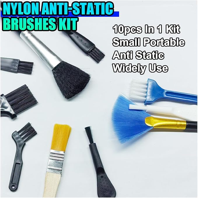 ZIMISI 10PCS Car Detailing Brush Kit, Nylon Anti-Static Car Interior Cleaning Tools, Portable Crevice Cleaning Brush Auto Dusting Tool Multipurpose for Dashboard Air Vent Computer Keyboard
