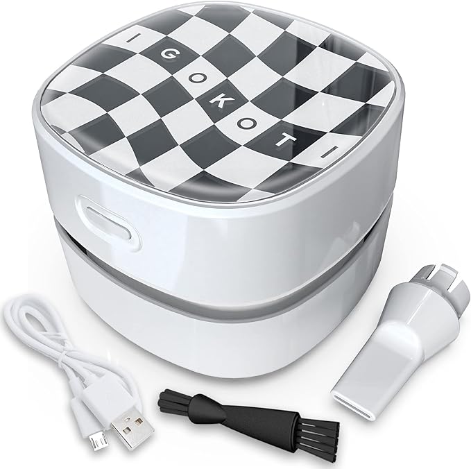 IGOKOTI Mini Desktop Vacuum Cleaner, USB Charging Keyboard Vacuum Cleaner with Pattern, Detachable and Portable Mini Vacuum for Desk, Cordless Desk Vacuum for Cleaning, Dust, Crumbs, Computer
