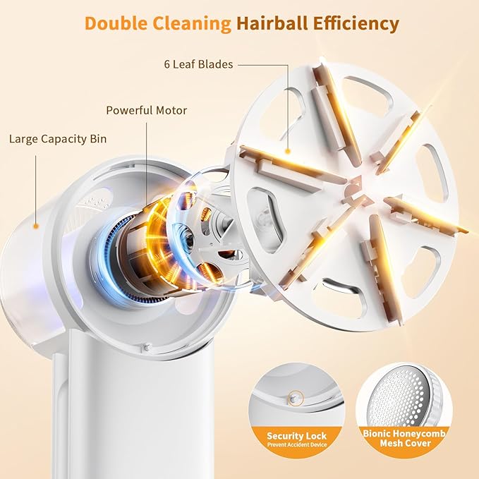 coldSky Fabric Shaver Rechargeable, 2-in-1 Electric Fabric Shaver & Lint Remover, 3-Speed LED Digital Display Sweater Defuzzer for Clothes, Furniture, Couch - Removes Lint, Hairball, Fuzz - White