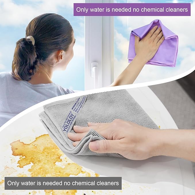 Window Cloth & Enviro Cloth Set, Quality Replacement for Norwex Window & Enviro Cloth. Basic Package Cleaning Cloth. Clean and Leave No Traces. Only Water is Needed to Complete The Cleaning.