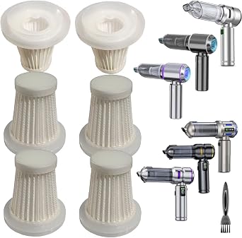 6 Pack Hepa Filters Compatible with Wirelume, NWDEY ST-6653PLUS,Yomile AD005, VNOST S9 Cordless Vacuum, Washable filters Works with CUGEFRE ST-6691Plus Handheld Car Vacuum - Cleanova