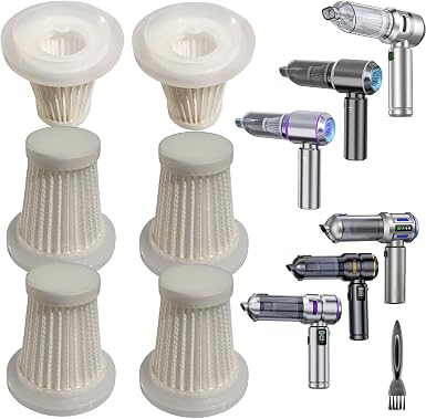6 Pack Hepa Filters Compatible with Wirelume, NWDEY ST-6653PLUS,Yomile AD005, VNOST S9 Cordless Vacuum, Washable filters Works with CUGEFRE ST-6691Plus Handheld Car Vacuum - Cleanova