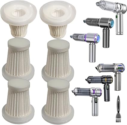 6 Pack Hepa Filters Compatible with Wirelume, NWDEY ST-6653PLUS,Yomile AD005, VNOST S9 Cordless Vacuum, Washable filters Works with CUGEFRE ST-6691Plus Handheld Car Vacuum - Cleanova