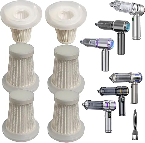 6 Pack Hepa Filters Compatible with Wirelume, NWDEY ST-6653PLUS,Yomile AD005, VNOST S9 Cordless Vacuum, Washable filters Works with CUGEFRE ST-6691Plus Handheld Car Vacuum - Cleanova