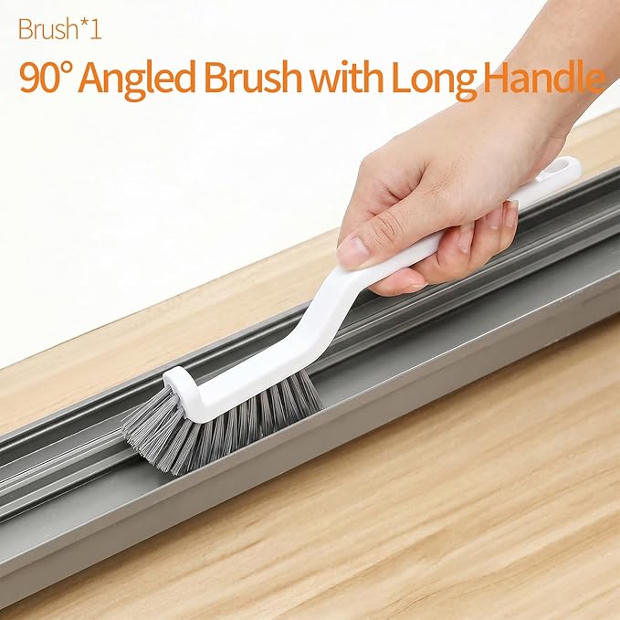 11PCS Window Track Cleaning Tools - Deep Clean Groove Gap Cleaning Brush Kit for Window/Door Tracks, Sill, Tile Lines, Kitchen Gunk, Bathroom Counters