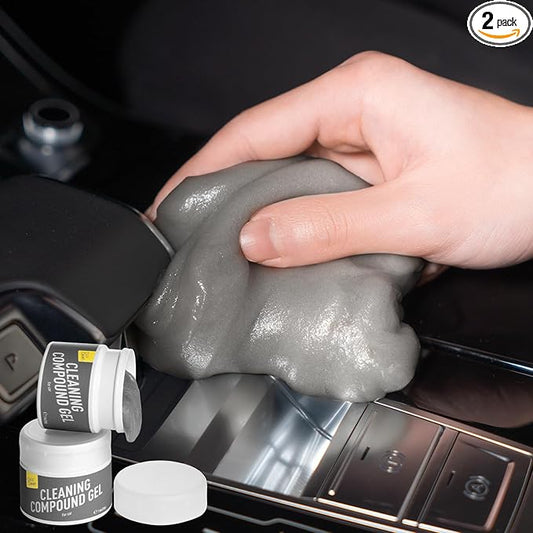 CLICK CLEAN 2Pcs Cleaning Gel for Car, 7oz Car Detailing Tools, Cleaning Putty Gel, Car Interior Cleaner Universal Dust Cleaner for Keyboard, Laptop, Air Vents (Coconut)