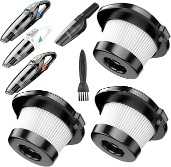 3Pack Hepa Filters Replacement Compatible with ZIHUOFAN GV09, GHUSTAR GV09, SEALON GV08-BL and Easypal Cordless Handheld Vacuum, Washable and Durable Filters - Cleanova
