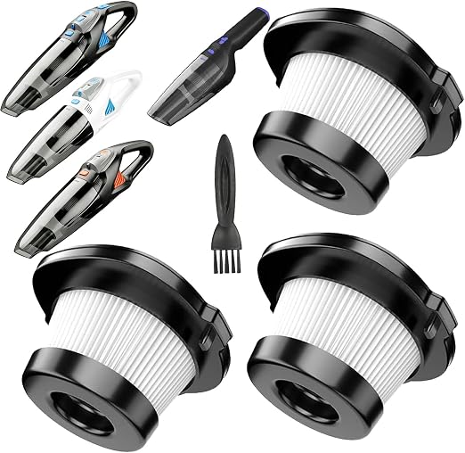 3Pack Hepa Filters Replacement Compatible with ZIHUOFAN GV09, GHUSTAR GV09, SEALON GV08-BL and Easypal Cordless Handheld Vacuum, Washable and Durable Filters - Cleanova