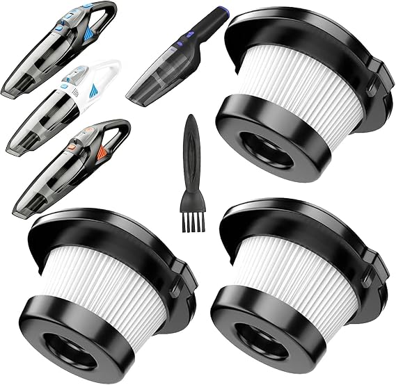 3Pack Hepa Filters Replacement Compatible with ZIHUOFAN GV09, GHUSTAR GV09, SEALON GV08-BL and Easypal Cordless Handheld Vacuum, Washable and Durable Filters - Cleanova