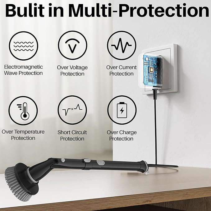 Charger for KHelfer Kh8 Pro Electric Spin Scrubber Compatible with Kh8 Series Kh1 Pro Kh2 KH8W KH8B KH8G Power Scrubber DC 9V AC Adapter