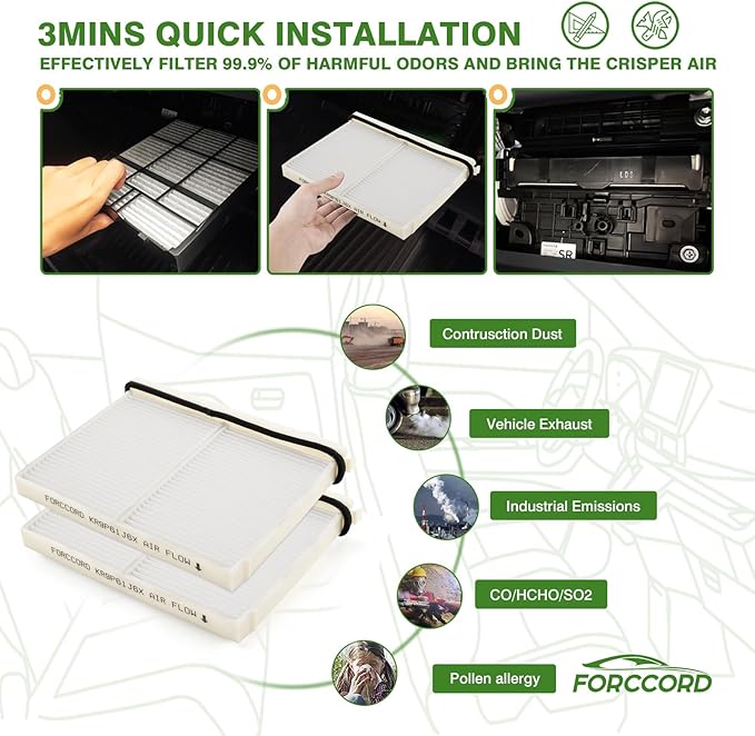 2-Pack Cabin Air Filter Fits for Mazda CX-90 (2024 2025 2026), CX-70 (2025-2026) Cabin Filter Replacement KR9P-61-J6X Car Accessories