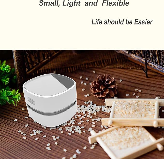 Upgraded Desk Vacuum Cleaner, Handheld Vacuum Cordless, USB Charging Mini Desk Vacuum, Table Dust Crumb Sweeper for Home, Office, School, Cars etc.