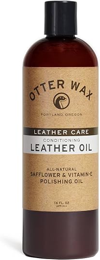 Otter Wax Leather Cleaner & Conditioner | All-Natural Conditioning Oil for Boots, Furniture Auto Seats Jackets Shoes & B