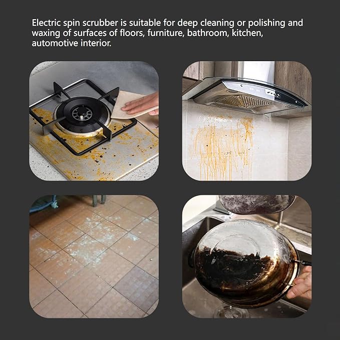 Electric Spin Scrubber Cordless Multifunction Retractable Handle Bathroom Tile Power Cleaning 9 Brushes Bath Tub Scrubber