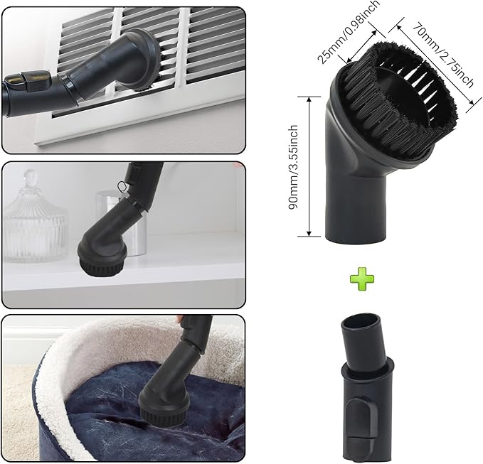 EZ SPARES Replacement for Mie C1 C2 C3, Vacuum Cleaner Brush, Horsehair Brush Kit,Crevice Tool Kits Accessories For Miele Parquett Twister SBB Attachment