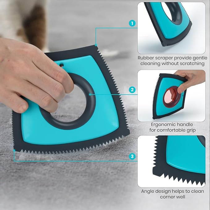 MAVRIZ Mini Pet Hair Removal Tool, Rubber Blade Dog Hair Remover for Car, Carpet, Furniture - Reusable Lint Brush Fur Remover
