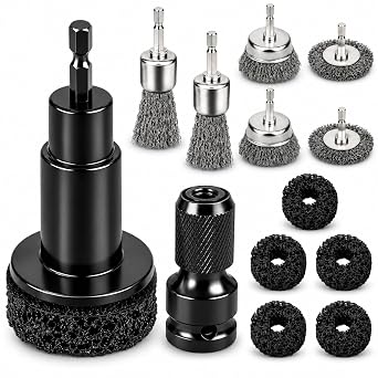 Wheel Hub Cleaning Tool, Brake Rotor Resurfacing Kit - 5 Pads & Coarse Carbon Steel Crimping Wire Wheel Brush, Rust Remo