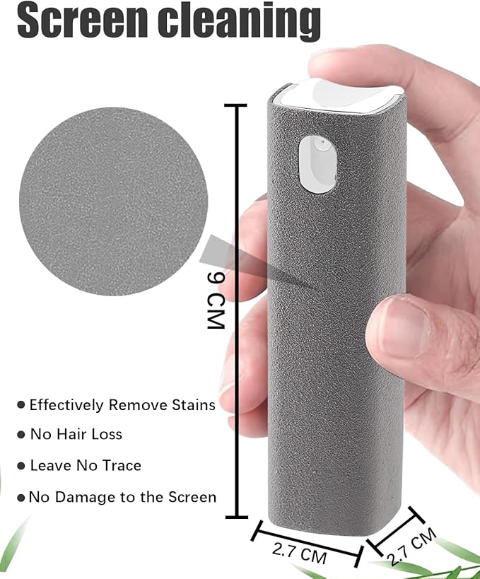 Screen Cleaner Car Screen Cleaner Spray and Wipe Mini Cleaning Kit for Travel Car Display iPhone iPad Computer Laptop Tablet MacBook Cell Phone Eyeglasses