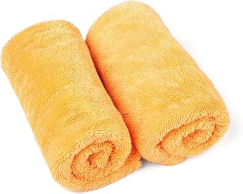 Kavalier Car Care - Hydro-Hero Mini - 16.1x16.1'' - ProClean Microfiber Towel Set in Vibrant Orange - 1100 GSM - 2 Units