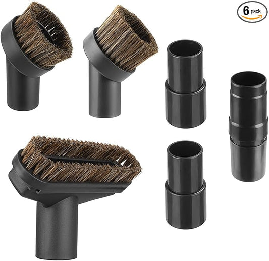 6 Pack For Shark Vacuum Attachments Replacement Shark Vacuum Brush Attachment with Vacuum Hose Adapter, 1 1/4 Vacuum Attachments for Multiple Household Vacuum Cleaners