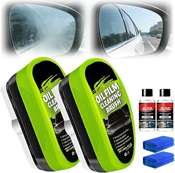 Yicengy Automotive Oil Film Cleaning Brush, 2026 New Car Windshield Oil Film Remover for Car Windows Includes 1 Refill B