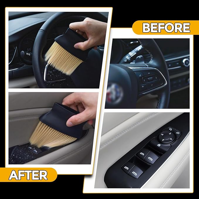 Car Detailing Brush, Automotive Interior Dusting Brush, Soft Car Interior Cleaning Tool for Dashboard Interior, Leather, Keyboard, Scratch-Free