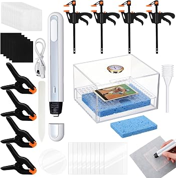 Grinsvalley 53 in 1 Card Cleaning Kit with Humidor and Heat Pen, Acrylic
