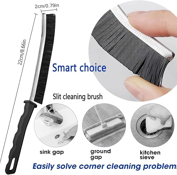 Crevice Cleaning Brush, Bathroom Gap Cleaning Brush, Hard Bristle Brush for Cleaning, Multifunctional Gap Brush, for Blind, Baseboard, Fan, Window or Sliding Door Track (5pcs)