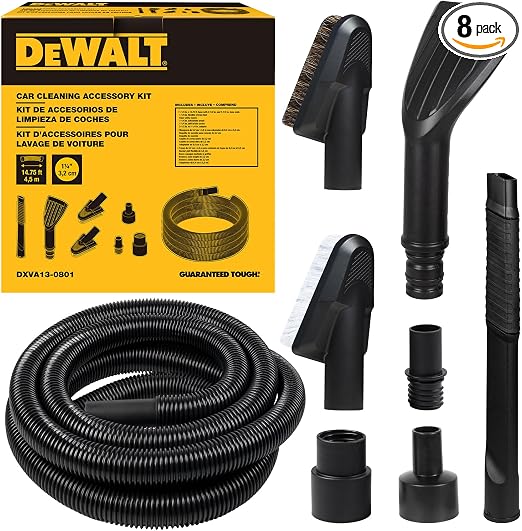 DEWALT 8-Piece Car Detailing Vacuum Hose Accessory Kit, DXVA13-0801
