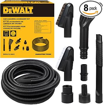 DEWALT 8-Piece Car Detailing Vacuum Hose Accessory Kit, DXVA13-0801