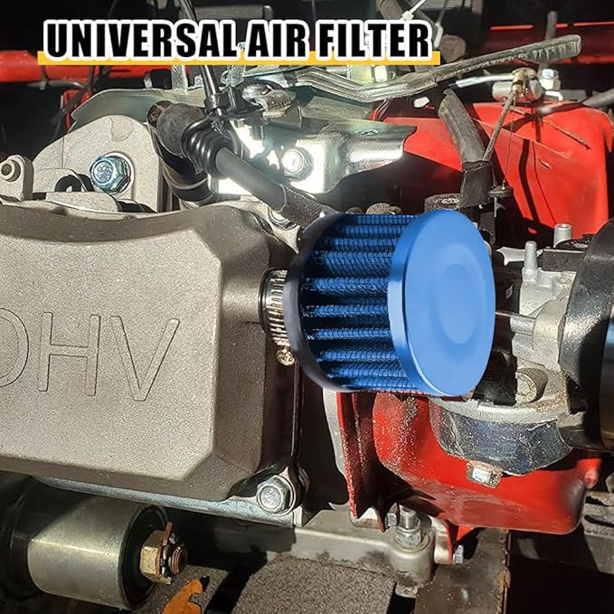 Air Filter, Valve Cover Breather, 25mm Auto Crankcase Cold Air Filter Cleaner with Adjustable Clamp, Breather Turbo Vent Cleaner Automotive Accessories Fit for Cars and Motorcycles (Blue)