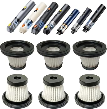 6 pack Hepa Filter Replacement Compatible with Upbooz VC012, AUXITO VC030, OXILAM VC030,VINBYEE, DEDC Car Vacuum, Washable Hepa Filters Works with Upbooz Handheld Vacuum. - Cleanova