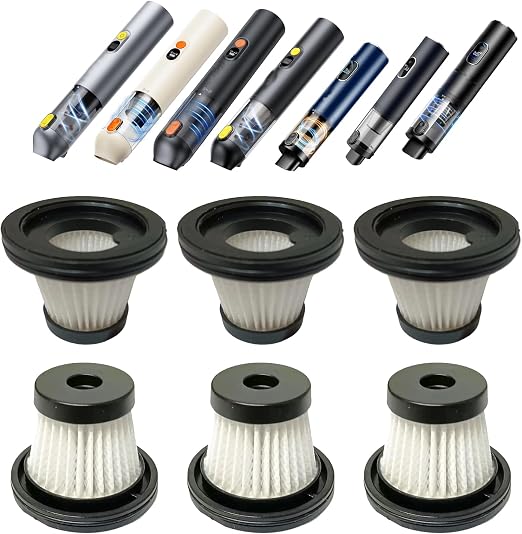 6 pack Hepa Filter Replacement Compatible with Upbooz VC012, AUXITO VC030, OXILAM VC030,VINBYEE, DEDC Car Vacuum, Washable Hepa Filters Works with Upbooz Handheld Vacuum. - Cleanova