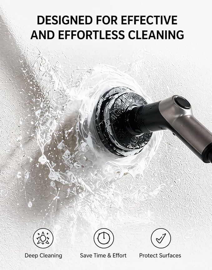 6-Pack Electric Spin Scrubber Replacement Heads, Universal Hook and Loop Cleaning Brush Refill Pads (2 Microfiber, 2 Sponge, 2 Scouring) for Bathroom, Tub, Kitchen and Car (6 Pack)