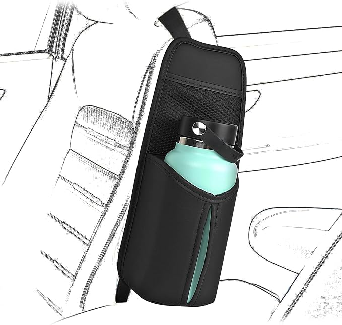 Linkidea Car Seat Side Water Bottle Organizer Compatible with YETI Rambler Bottle 26oz/36oz, Owala FreeSip 32oz/40oz, Ve