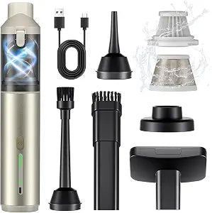 Car Vacuum Portable with 16000Pa Powerful Suction, Handheld Vacuum Cordless Rechargeable Blow & Suction 4 in 1, Small Va